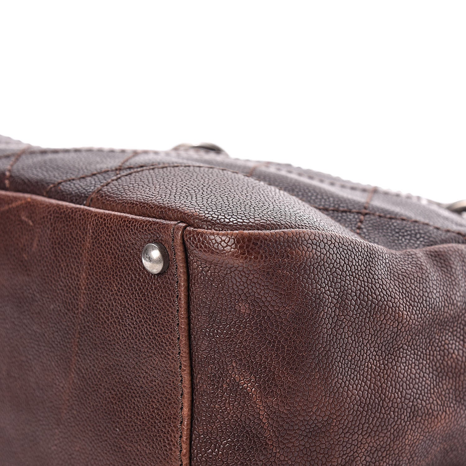 Chanel Distressed Caviar Outdoor Ligne Tote Brown 12 of 17