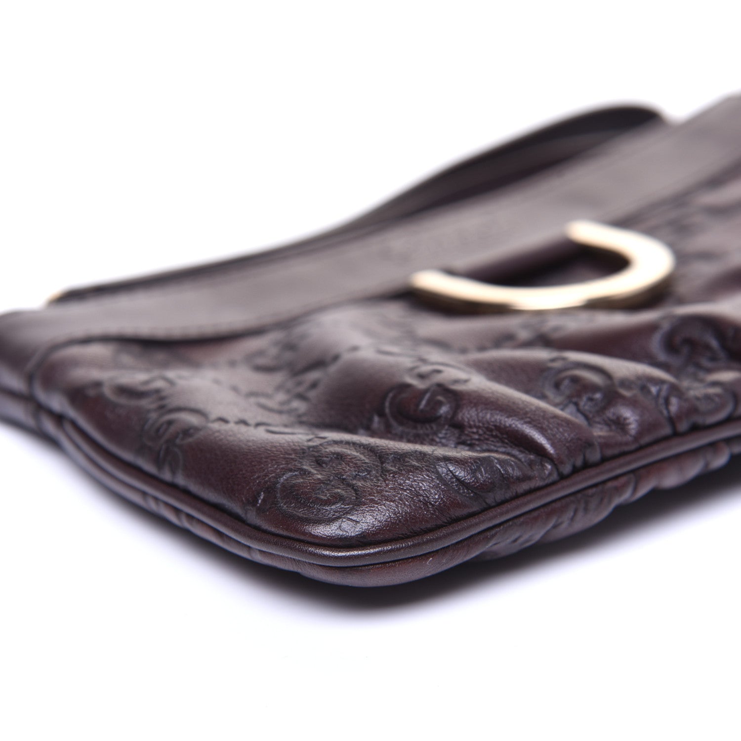 Gucci Guccissima D Gold Wristlet Chocolate 6 of 11