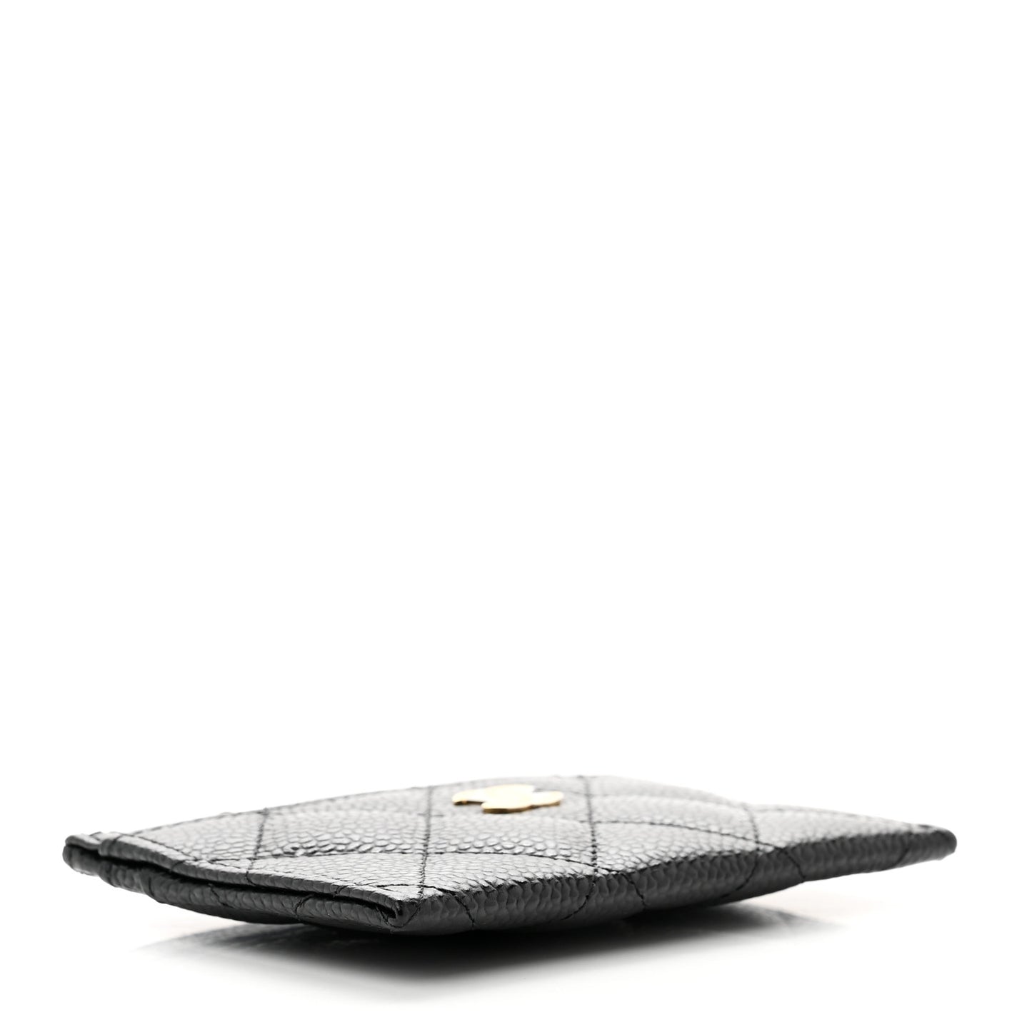 Caviar Quilted Card Holder Black