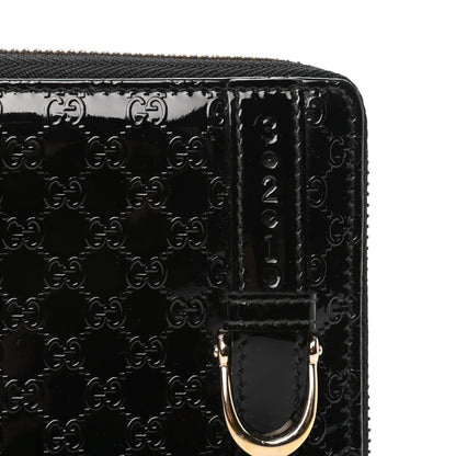 Gucci Patent Microguccissima Nice Zip Around Wallet Black 8 of 8