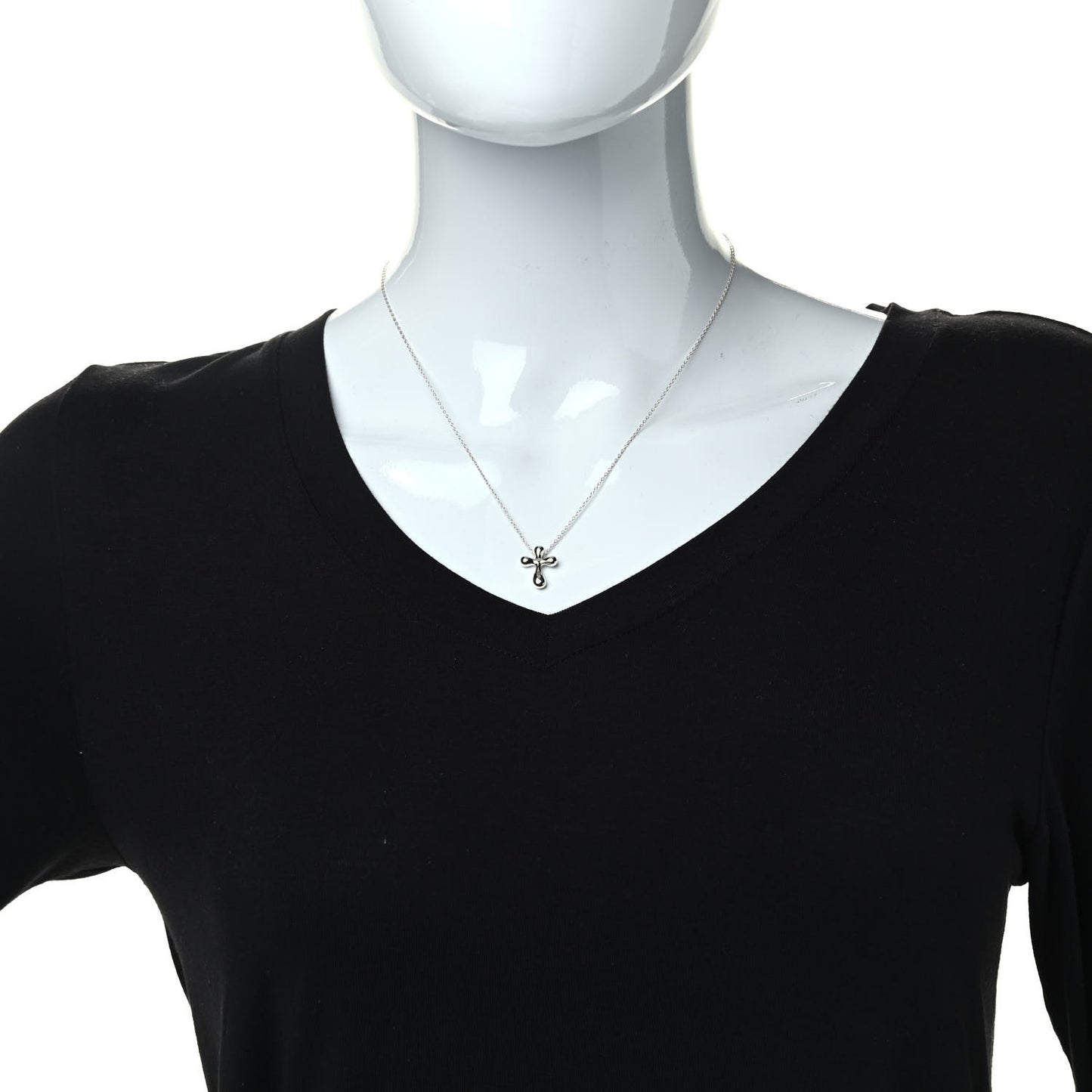 Sterling Silver 16mm Elsa Peretti Cross Pendant Necklace