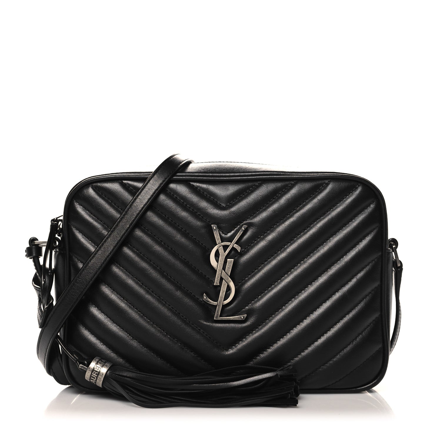 Calfskin Matelasse Monogram Lou Camera Bag Black