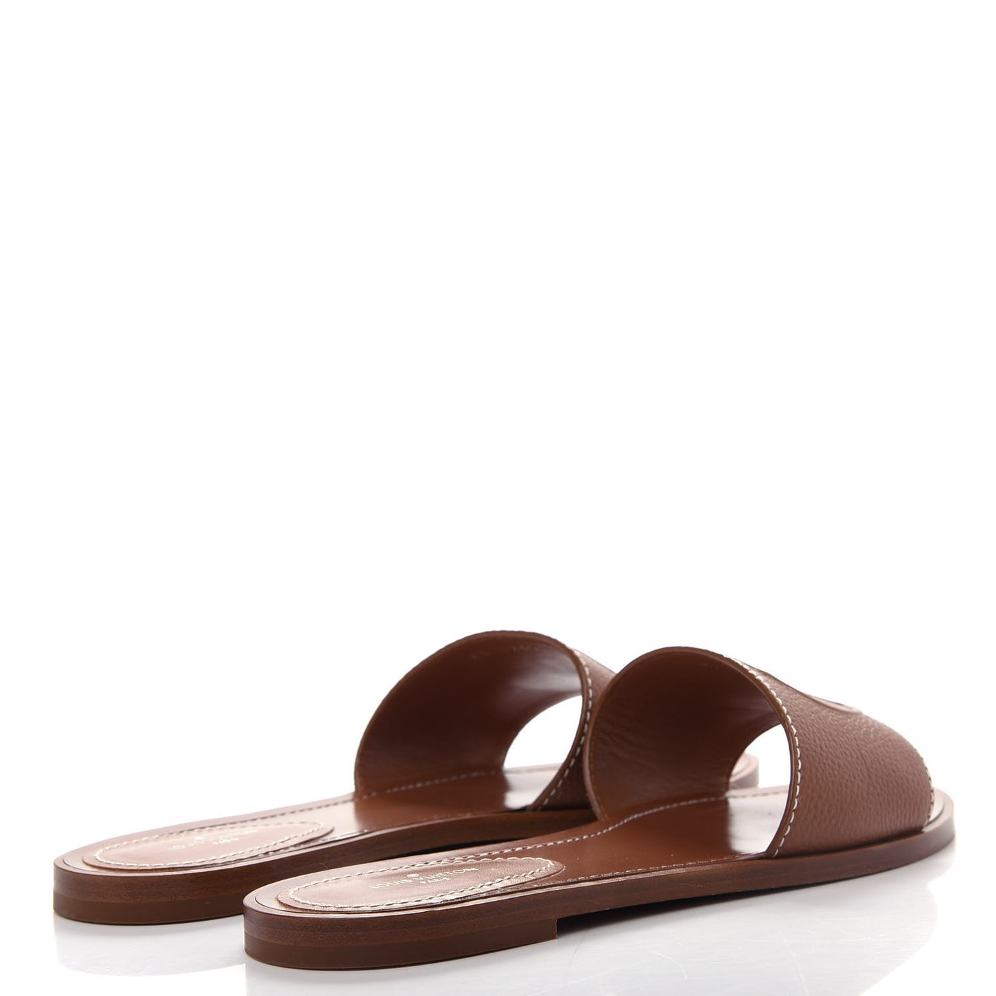 Calfskin Lock It Flat Mule 38 Cognac