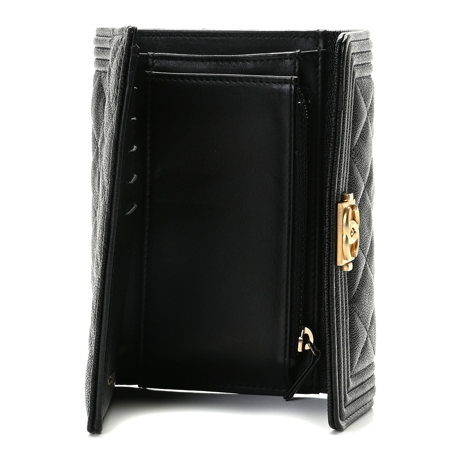 Chanel Caviar Quilted Medium Boy Flap Wallet Black 5 of 7