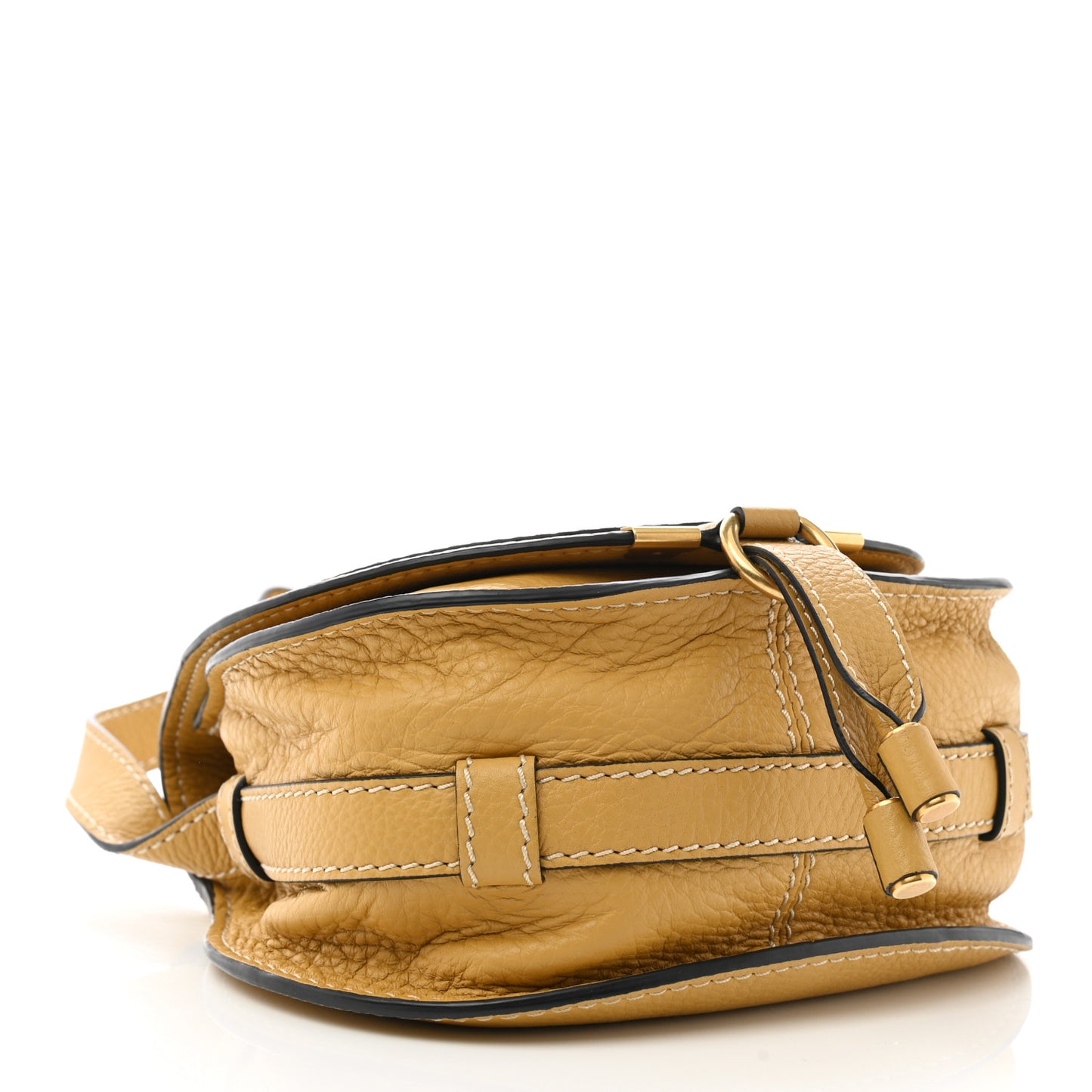 Calfskin Mini Marcie Round Crossbody Bag Dusty Yellow