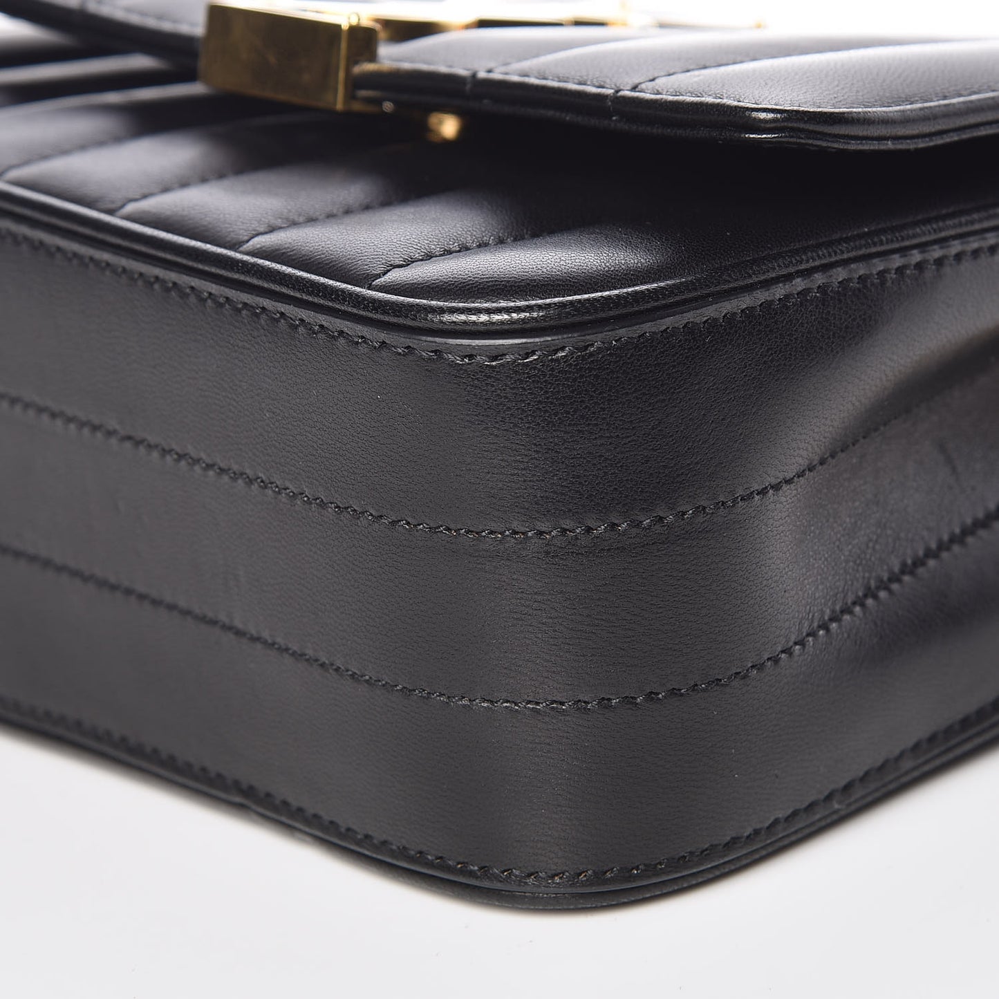 Lambskin Matelasse Monogram Small Vicky Chain Bag Black