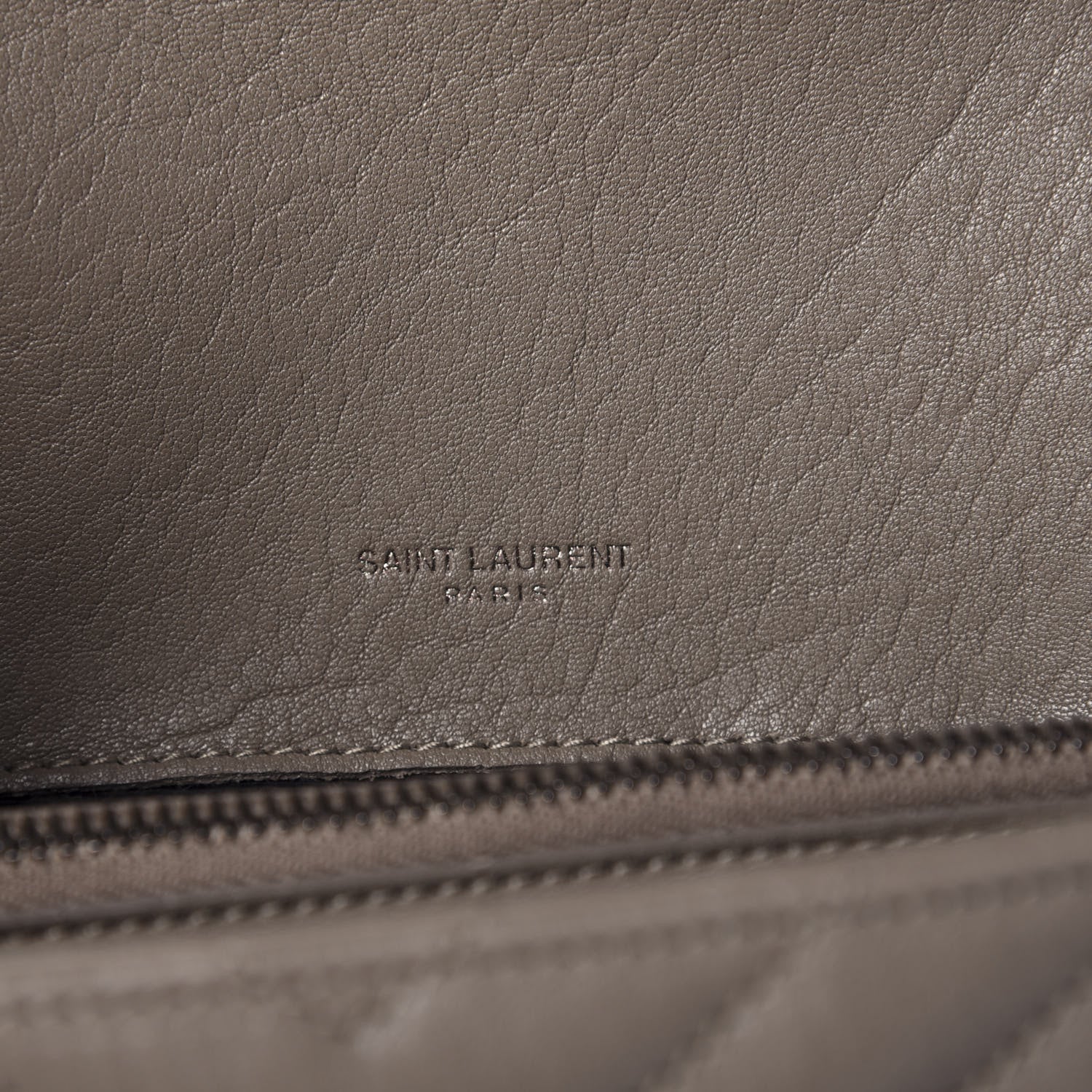 Saint Laurent Sheepskin Matelasse Chevron Monogram Medium College Bag Light Coal 9 of 12