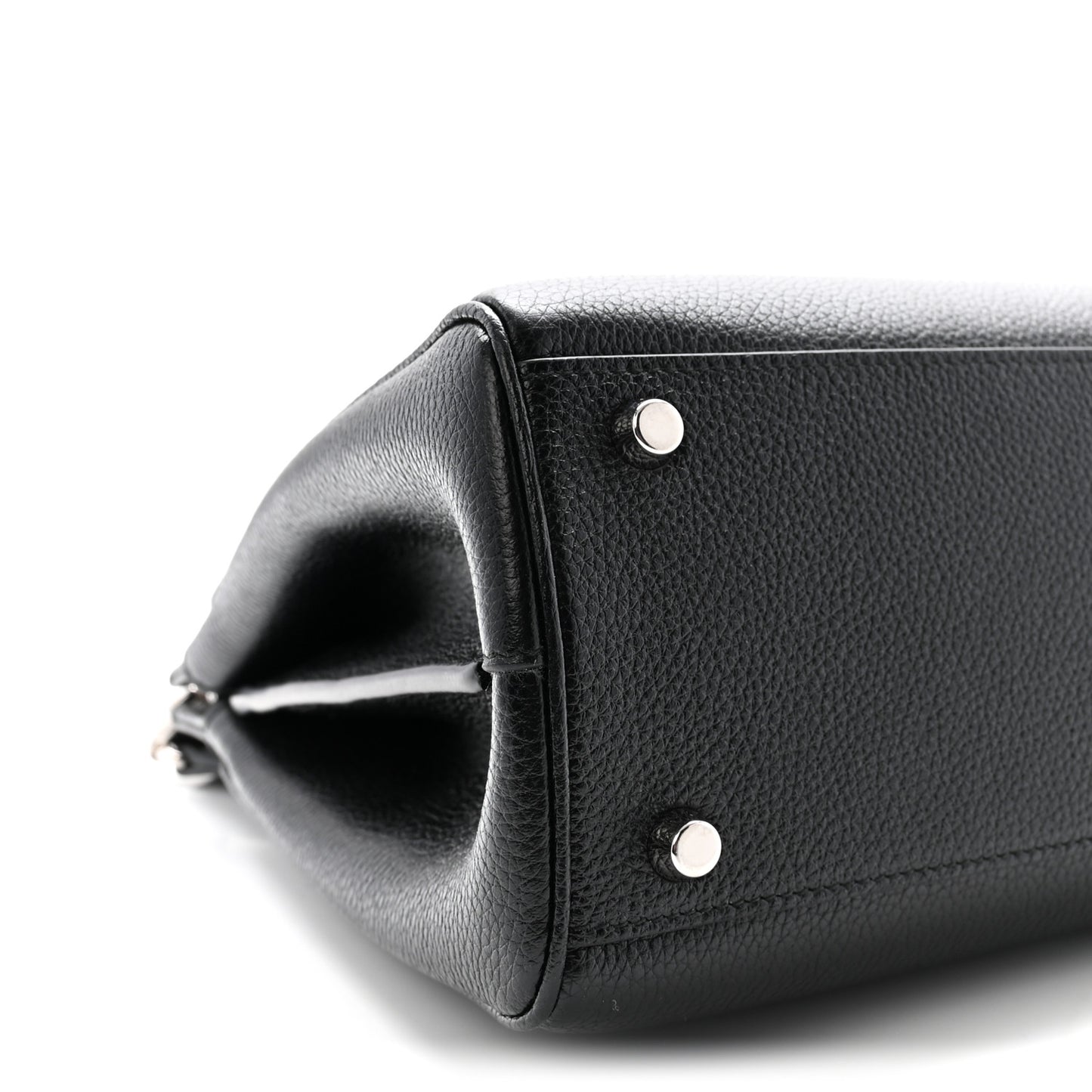 Grainy Calfskin Small Zumi Top Handle Bag Black