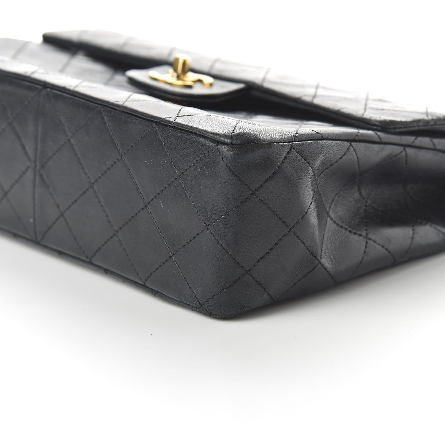 Chanel Lambskin Quilted Medium Double Flap Black 7 of 12