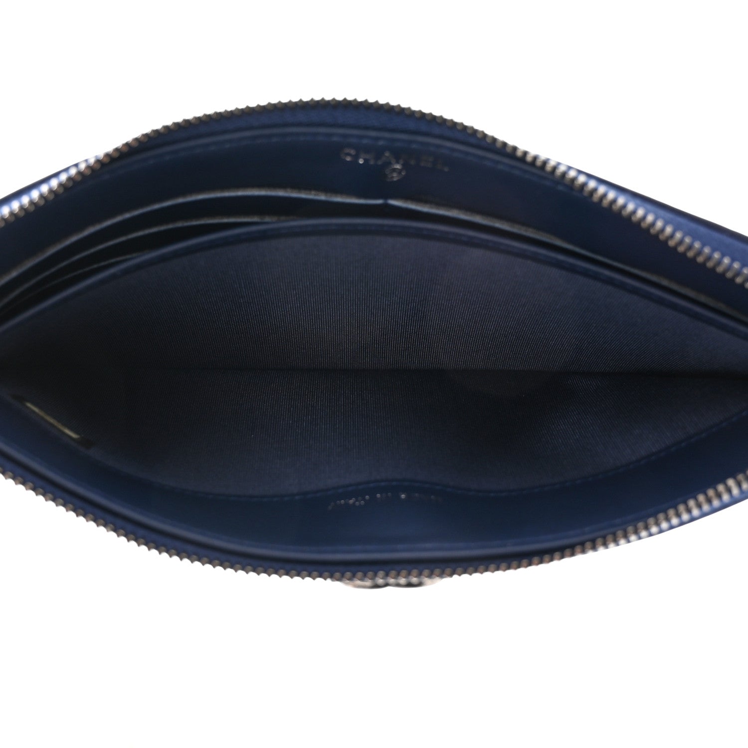 Chanel Lambskin Quilted Small Boy Zipped Pouch Navy 5 of 9
