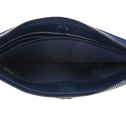 Chanel Lambskin Quilted Small Boy Zipped Pouch Navy 5 of 9