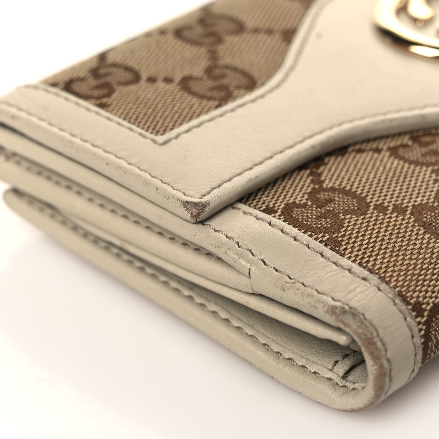 Gucci Monogram Margaux Calfskin Sukey Continental Organizer Wallet Beige Ebony Mystic White 9 of 14