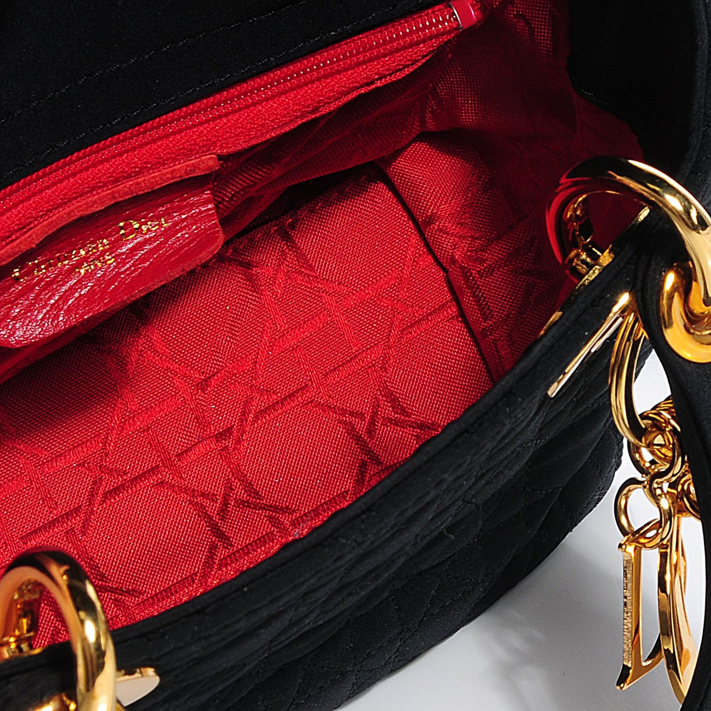 Nylon Cannage Mini Lady Dior Black