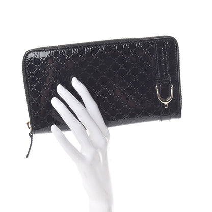 Gucci Patent Microguccissima Nice Zip Around Wallet Black 2 of 8