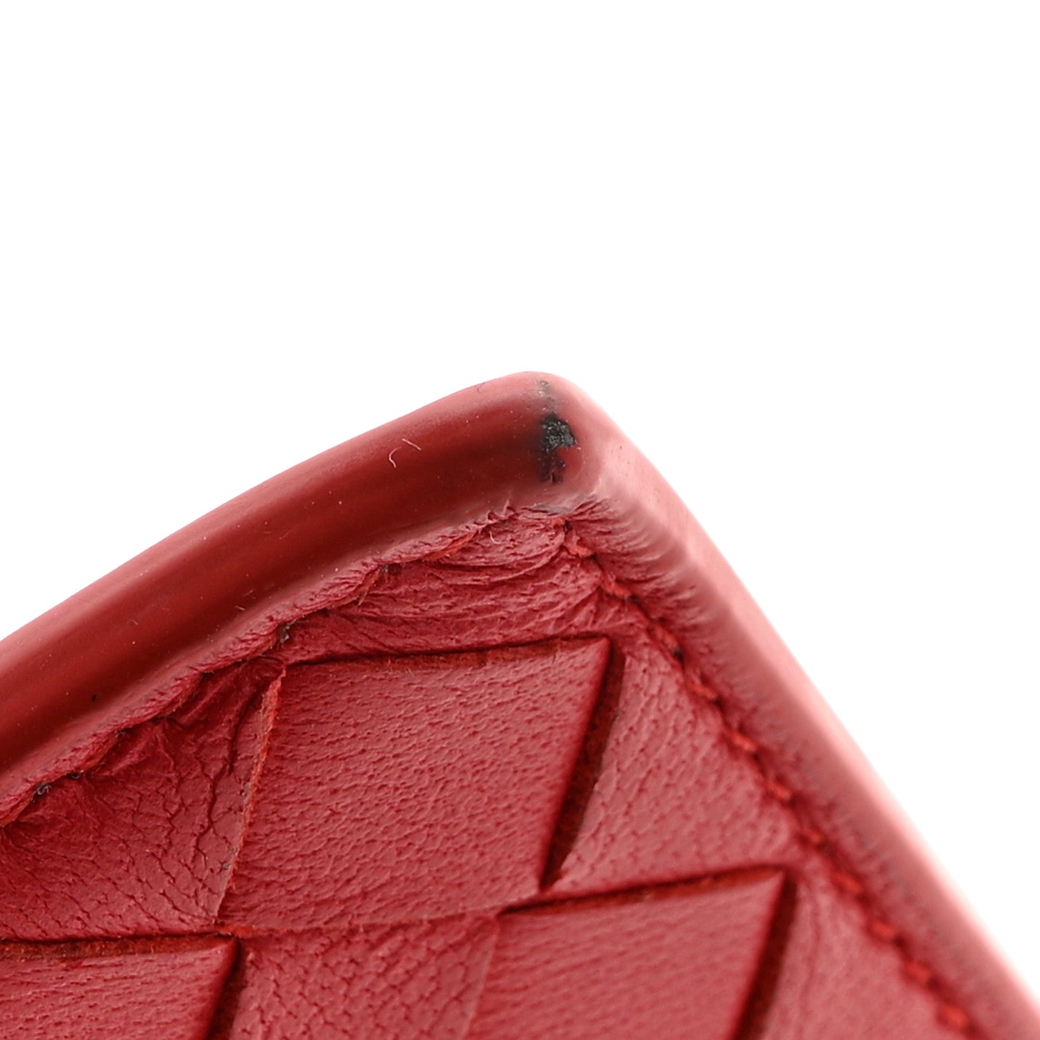 Bottega Veneta Calfskin Intrecciato Zip Card Holder Bordeaux