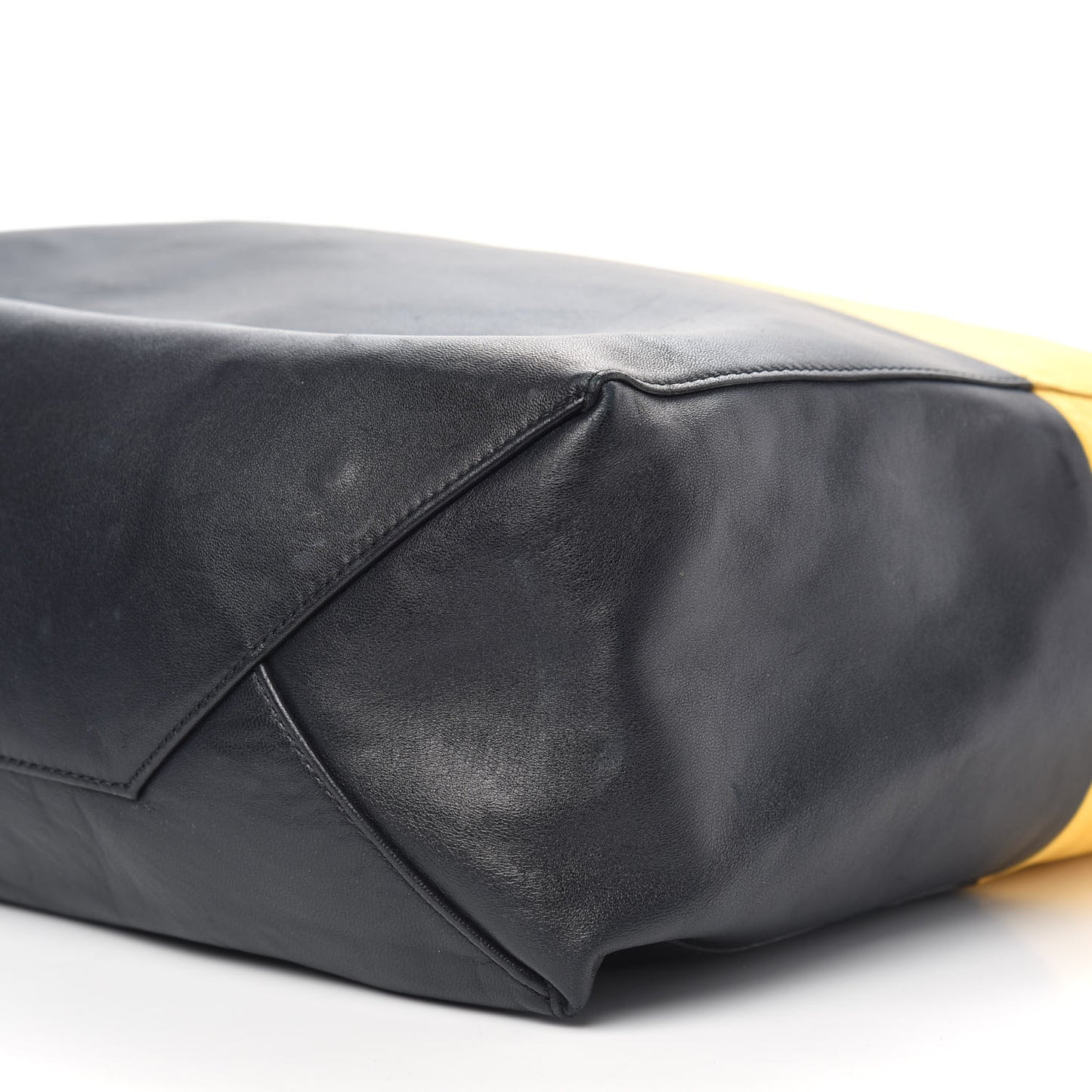 Lambskin Vertical Bi-Color Cabas Black Yellow