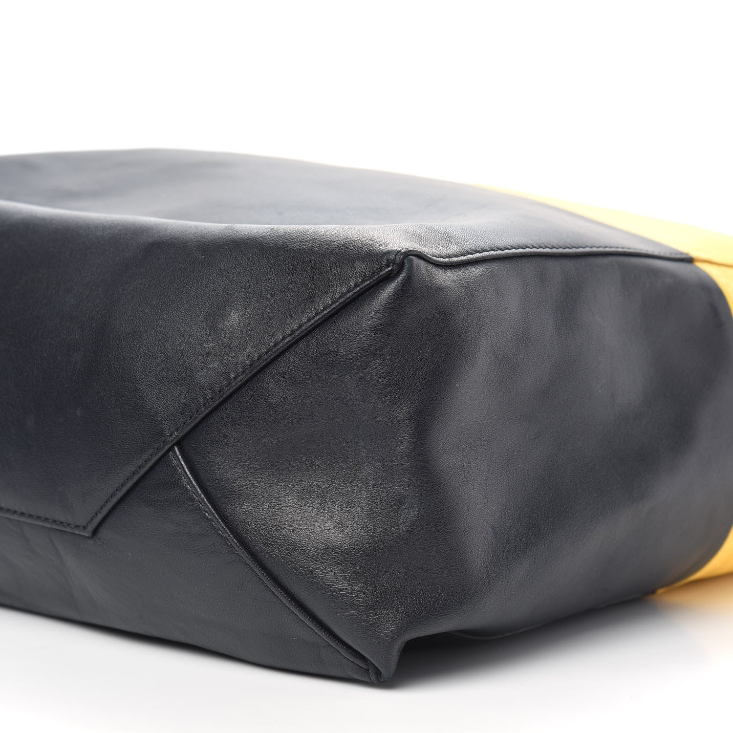 Celine Lambskin Vertical Bi-Color Cabas Black Yellow 8 of 15