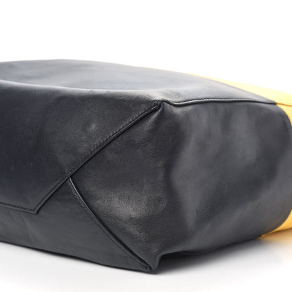 Celine Lambskin Vertical Bi-Color Cabas Black Yellow 8 of 15