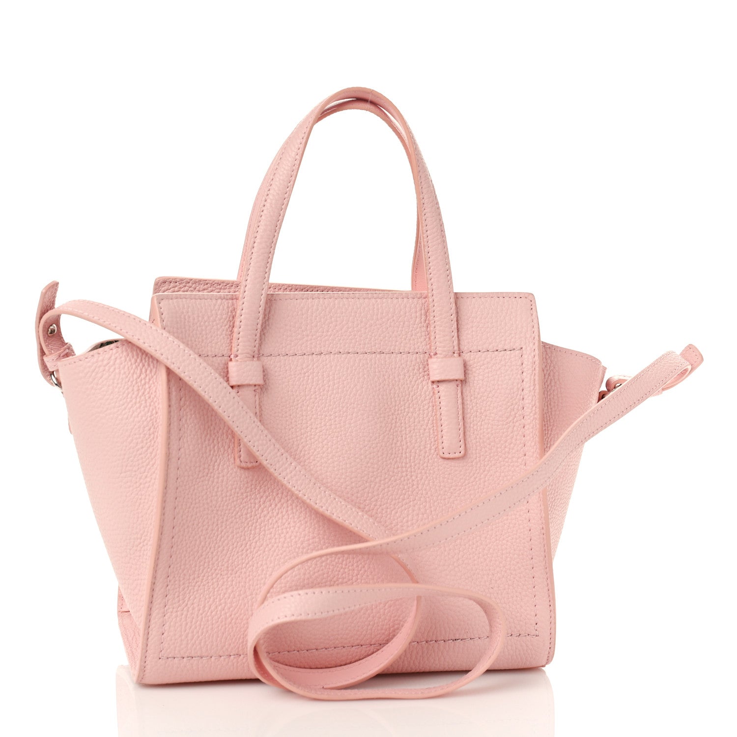 Salvatore Ferragamo Hammered Calfskin Double Handle Small Amy Tote Cinder Rose 3 of 8