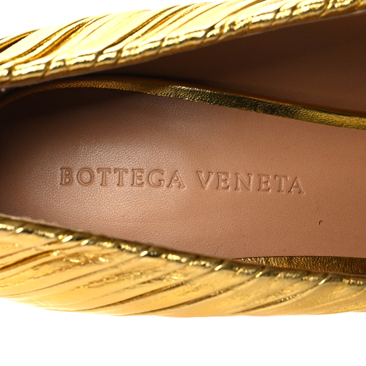 Metallic Bark Nappa Almond Pumps 38.5 Gold