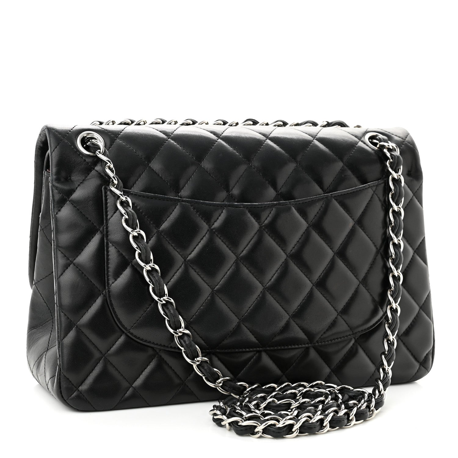 Chanel Lambskin Quilted Jumbo Double Flap Black 3 of 10
