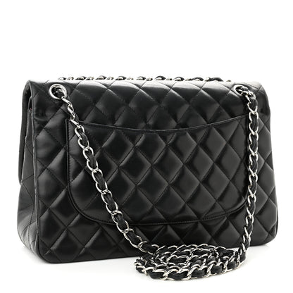 Chanel Lambskin Quilted Jumbo Double Flap Black 3 of 10