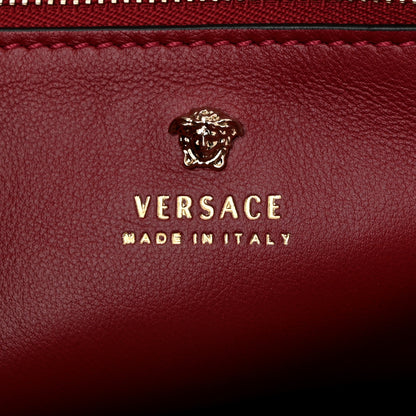 Versace Metallic Grained Calfskin Medium Palazzo Empire Bag Gold Red Black 6 of 10