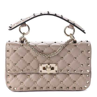 Valentino Garavani Nappa Small Rockstud Spike Shoulder Bag Poudre 1 of 10