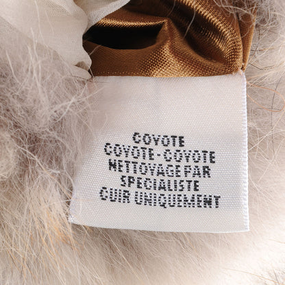 Hermes Coyote and Silk Chiffon Muff Collar Ivory 5 of 6