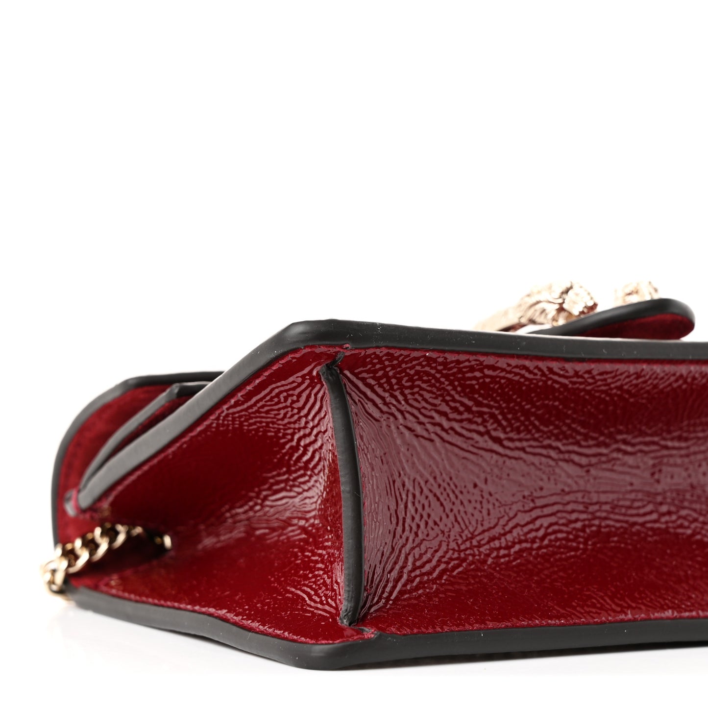 Crinkled Patent Super Mini Dionysus Shoulder Bag Rosso Ancora Red