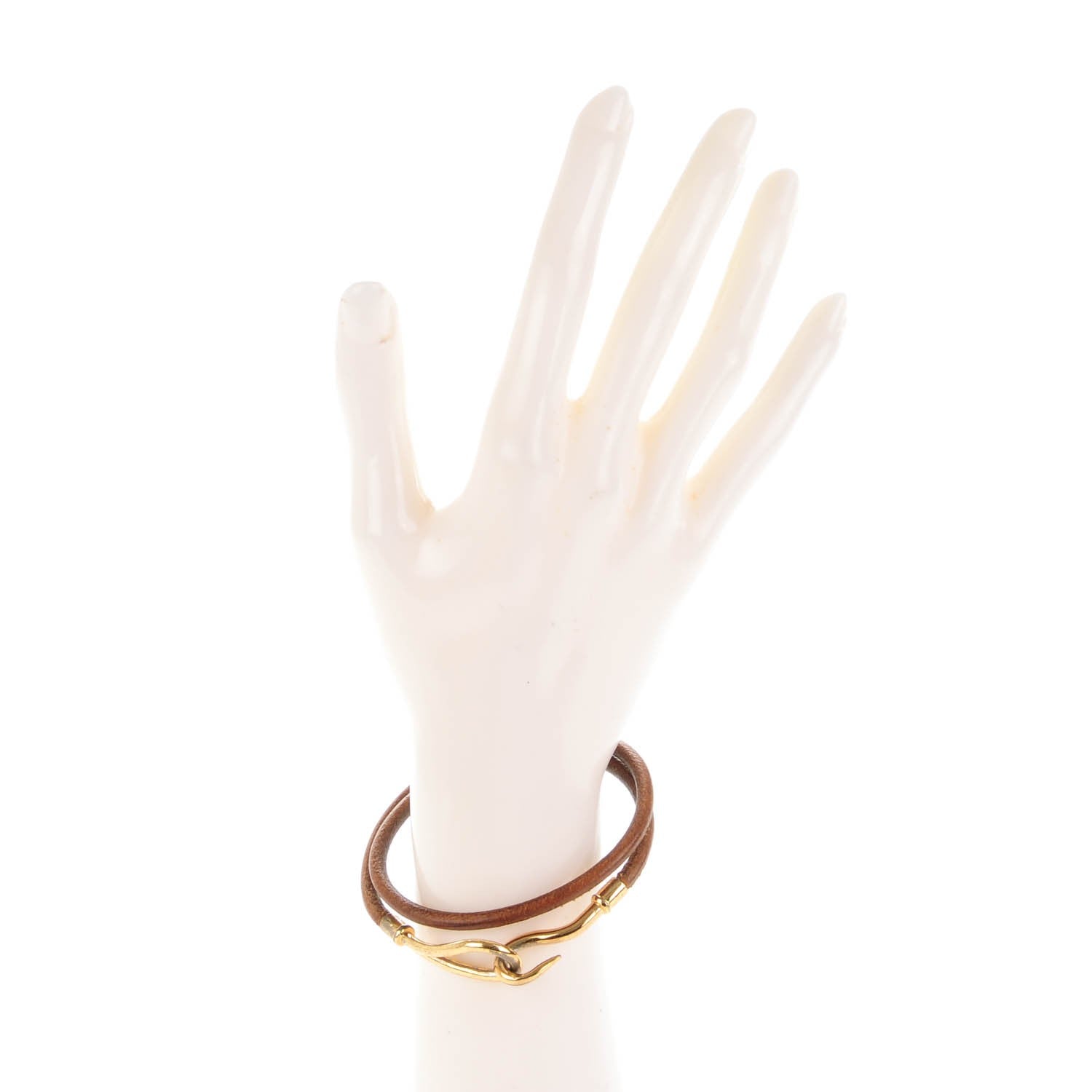 Hermes Natural Bridle Jumbo Double Tour Bracelet Bouton 2 of 4