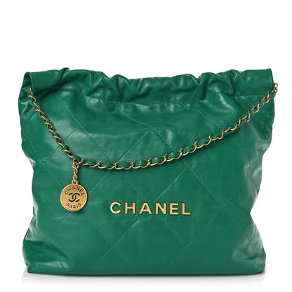 Chanel Shiny Calfskin Quilted Chanel 22 Green 3 of 10