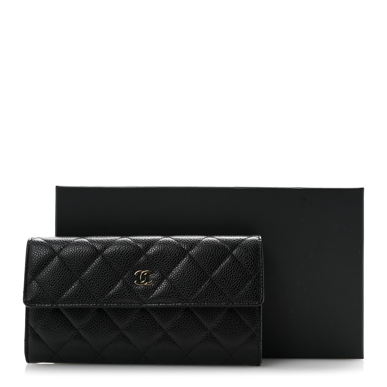 Chanel Caviar Quilted Large Gusset Flap Wallet Black 11 of 11