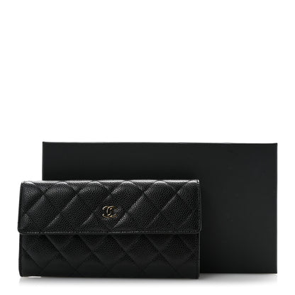 Chanel Caviar Quilted Large Gusset Flap Wallet Black 11 of 11