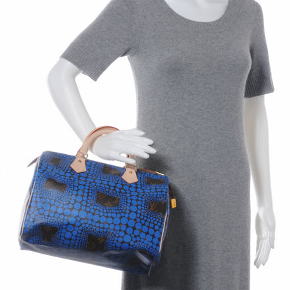 Louis Vuitton Monogram Kusama Town Speedy 30 Blue 2 of 7