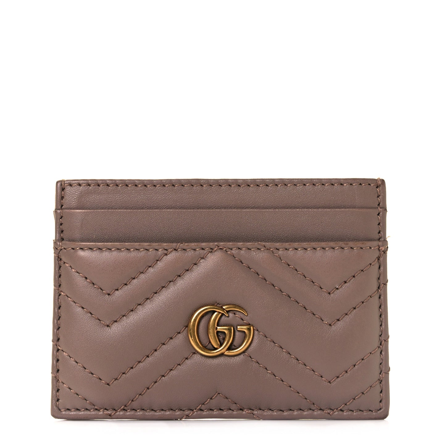 Calfskin Matelasse GG Marmont Card Holder Porcelain Rose