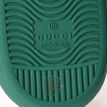 Gucci Jacquard Web Embroidered Womens New Ace Sneakers 37 Gold Green 6 of 8