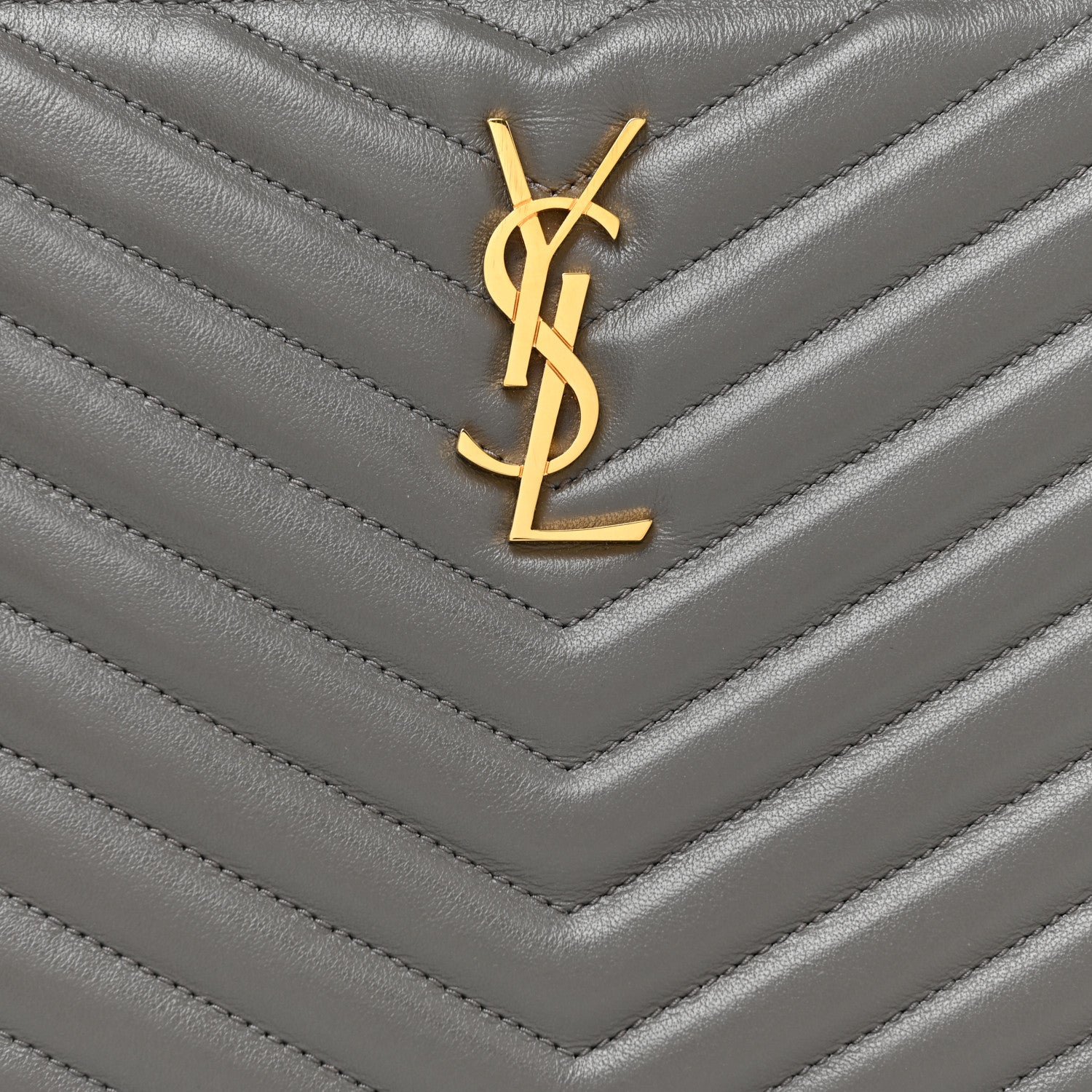 Saint Laurent Calfskin Matelasse Chevron Monogram A5 Wristlet Earth 10 of 11