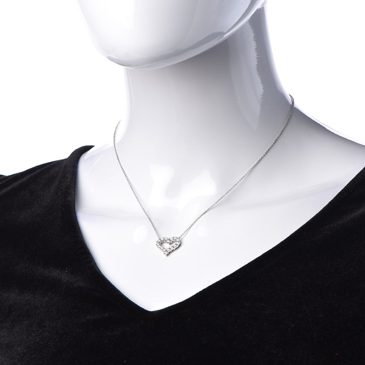 Platinum Diamond Small Heart Pendant Necklace