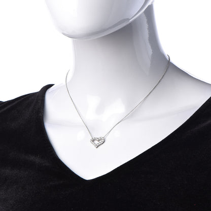 Tiffany Platinum Diamond Small Heart Pendant Necklace 2 of 4