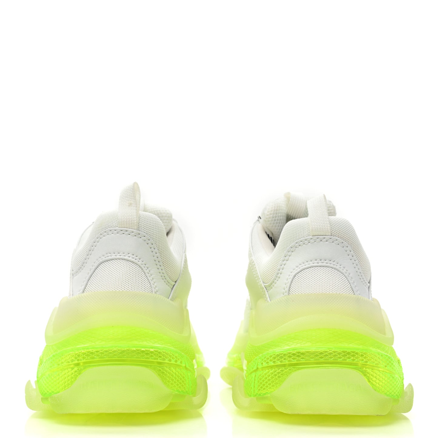 Fabric Mesh Clear Sole Fluo Womens Triple S Sneakers 38 White Fluo Yellow