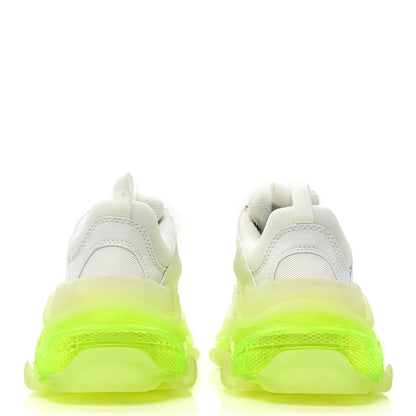 Balenciaga Fabric Mesh Clear Sole Fluo Womens Triple S Sneakers 38 White Fluo Yellow 4 of 9