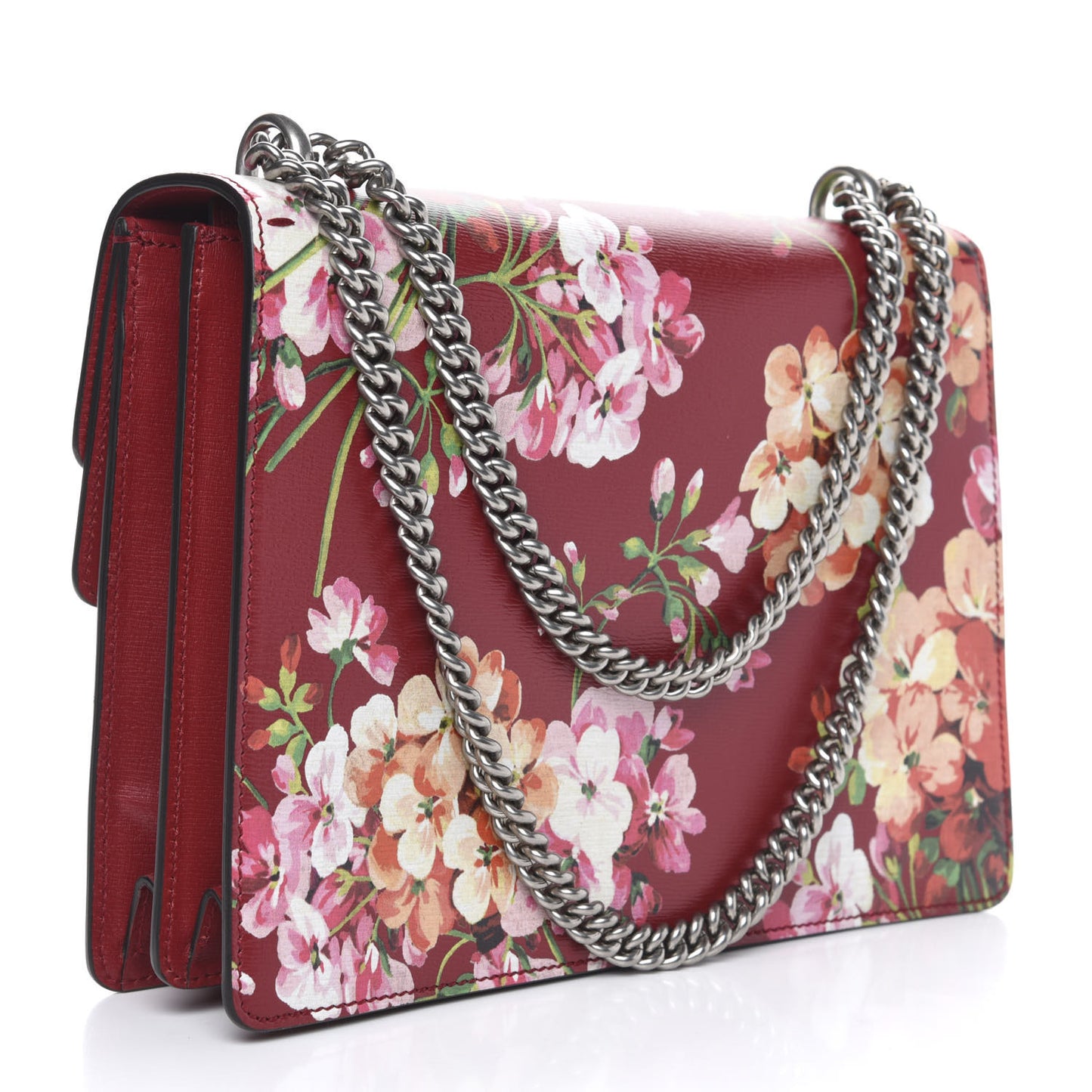 Calfskin Blooms Print Medium Dionysus Shoulder Bag Romantic Cherry Multicolor