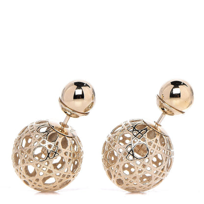 Christian Dior Cannage Mise En Dior Tribal Earrings Gold 1 of 5