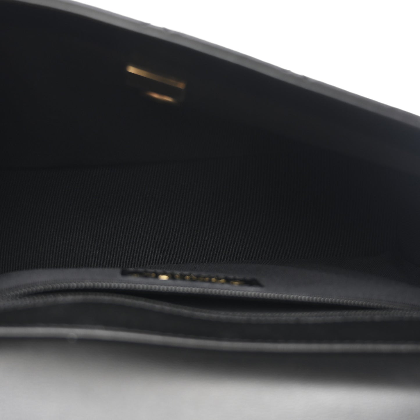 Calfskin Stitched Chain Flap Black