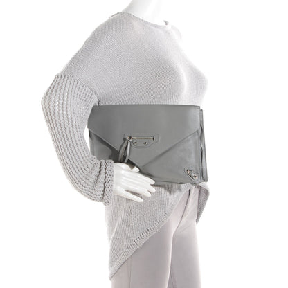 Balenciaga Veau Papier Sight Clutch Gris Metal 2 of 11