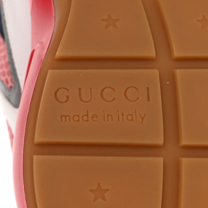Gucci Lavaredo Eco Fabric Mesh Web Womens Rhyton Reflective Sneakers 35.5 Great White Green Red Silver 6 of 8