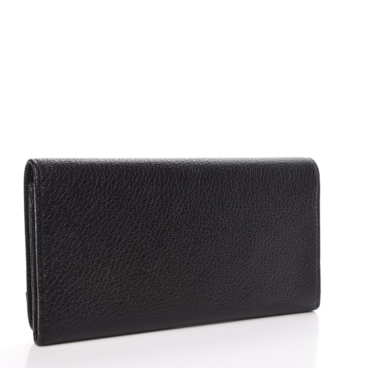 Chevre Gold Metallic Edge Hardware Money Wallet Black