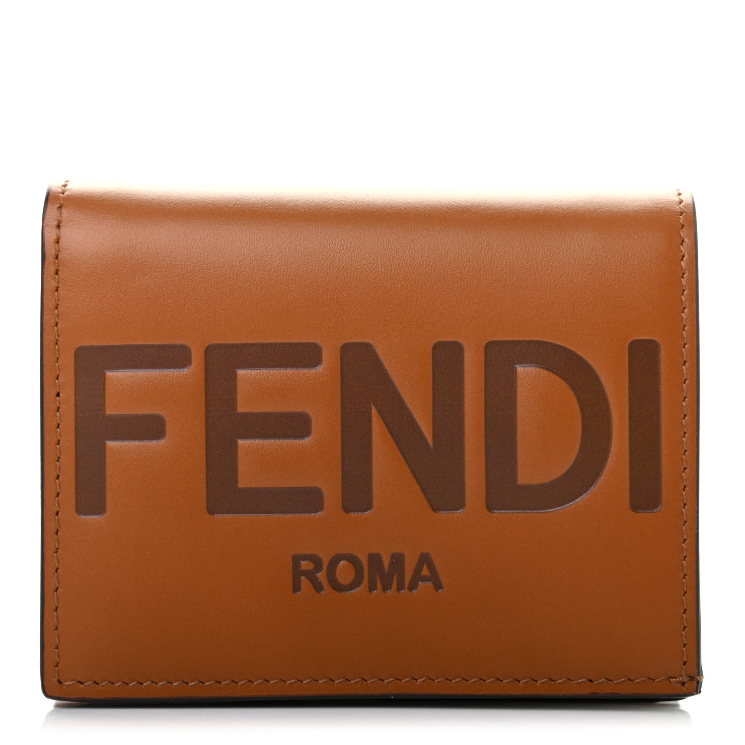 Fendi Vitello King Tamponato Logo Embossed Wallet Cuoio 1 of 6