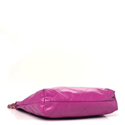 Chanel Shiny Calfskin Quilted Small Chanel 22 Fuchsia 5 of 11